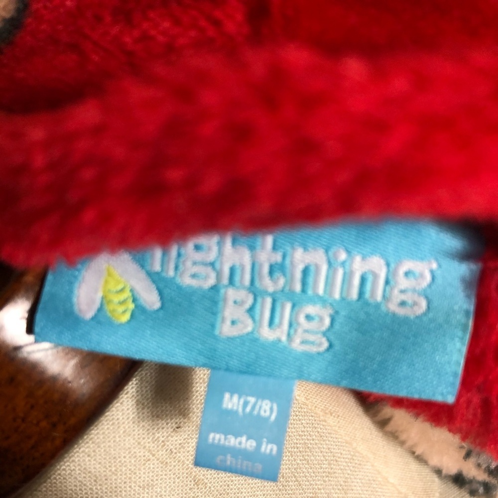 Lightning Bug 🐛 Girls Red Nose Reindeer Robe - Picture 13 of 15